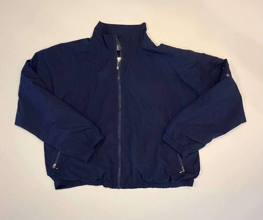 East West Jacket Navy Zip Up Windbreaker Size M